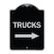 Signmission Trucks Trucks With Right Arrow Heavy-Gauge Aluminum Architectural Sign, 24" x 18", BS-1824-22780 A-DES-BS-1824-22780 - alternate 1